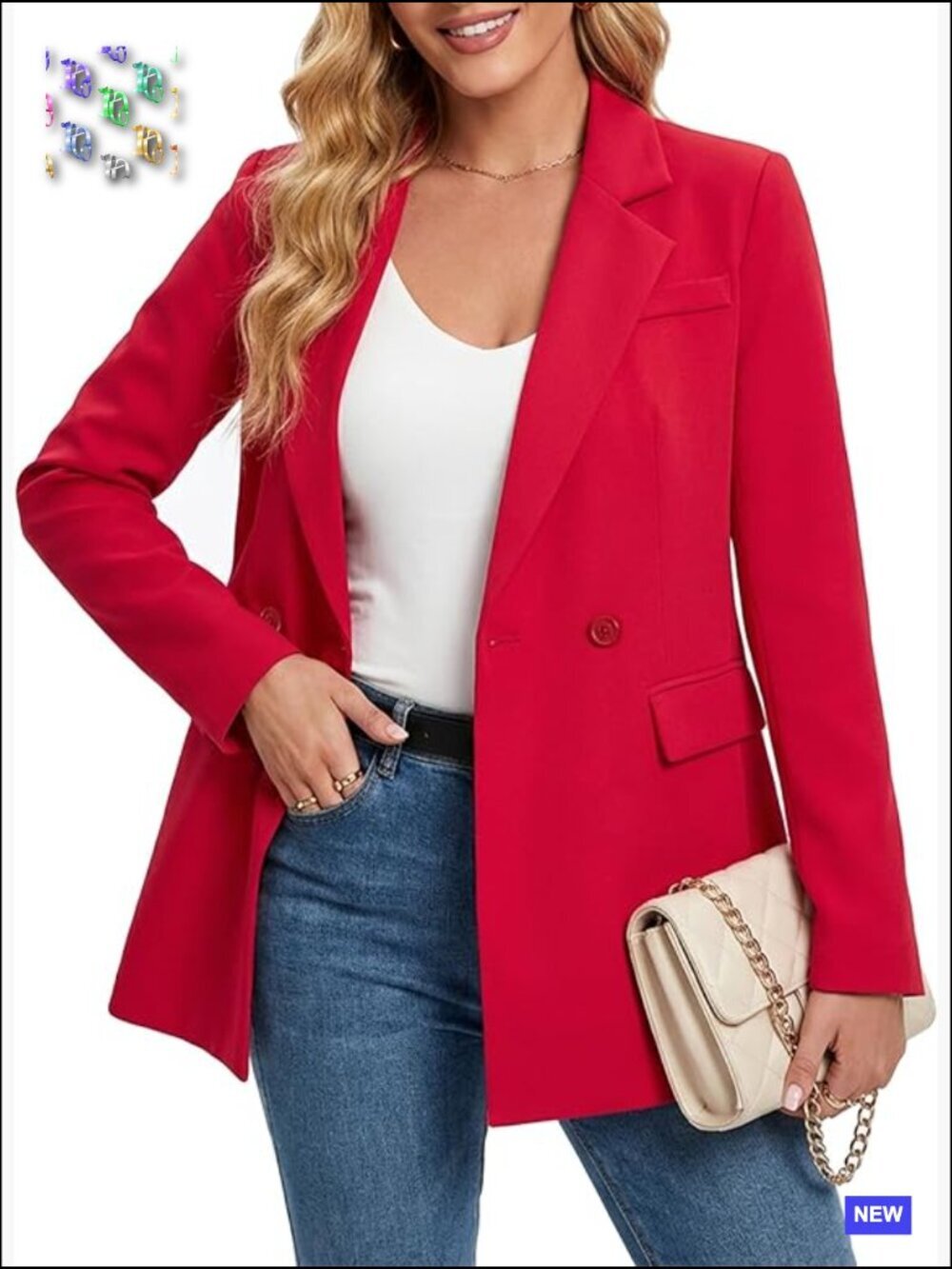 Oversized Double Breasted Blazer Classic Chic Business Casual Work Office